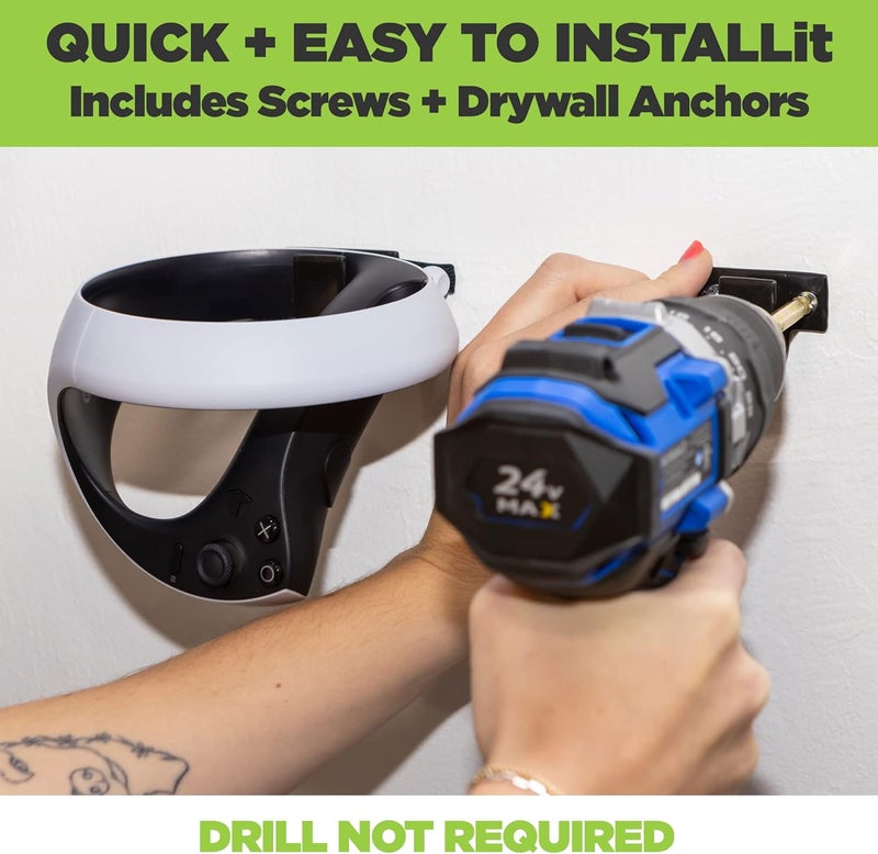 HIDEit Mounts Wall Mount for PSVR 2 - Bundle for PlayStation VR 2 and PSVR2 Sense Controllers - American Company - Not Compatible with Other VR Headsets - Image 5